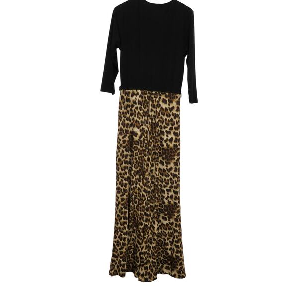 Venus Black And Leopard Pattern Long Sleeve Formal Jumpsuit Small - Picture 4 of 9